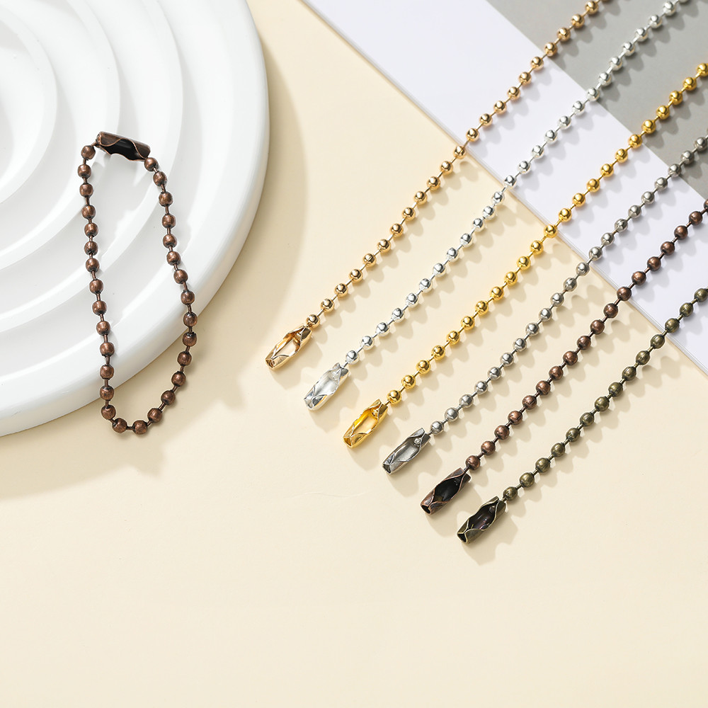 St. kunkka 10-50 Chiếc Retro Hạt Dây Xích 12cm Hạt Dài Móc Chìa Khóa Nhãn Kết Nối Cho DIY Phụ Kiện Trang Sức