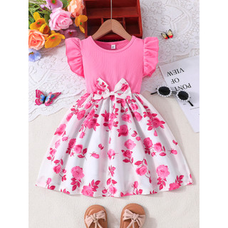 Váy Cho Trẻ Em 2-7 Tuổi Xù Không Tay Hoa Công Chúa Váy Ootd Cho Bé Gái