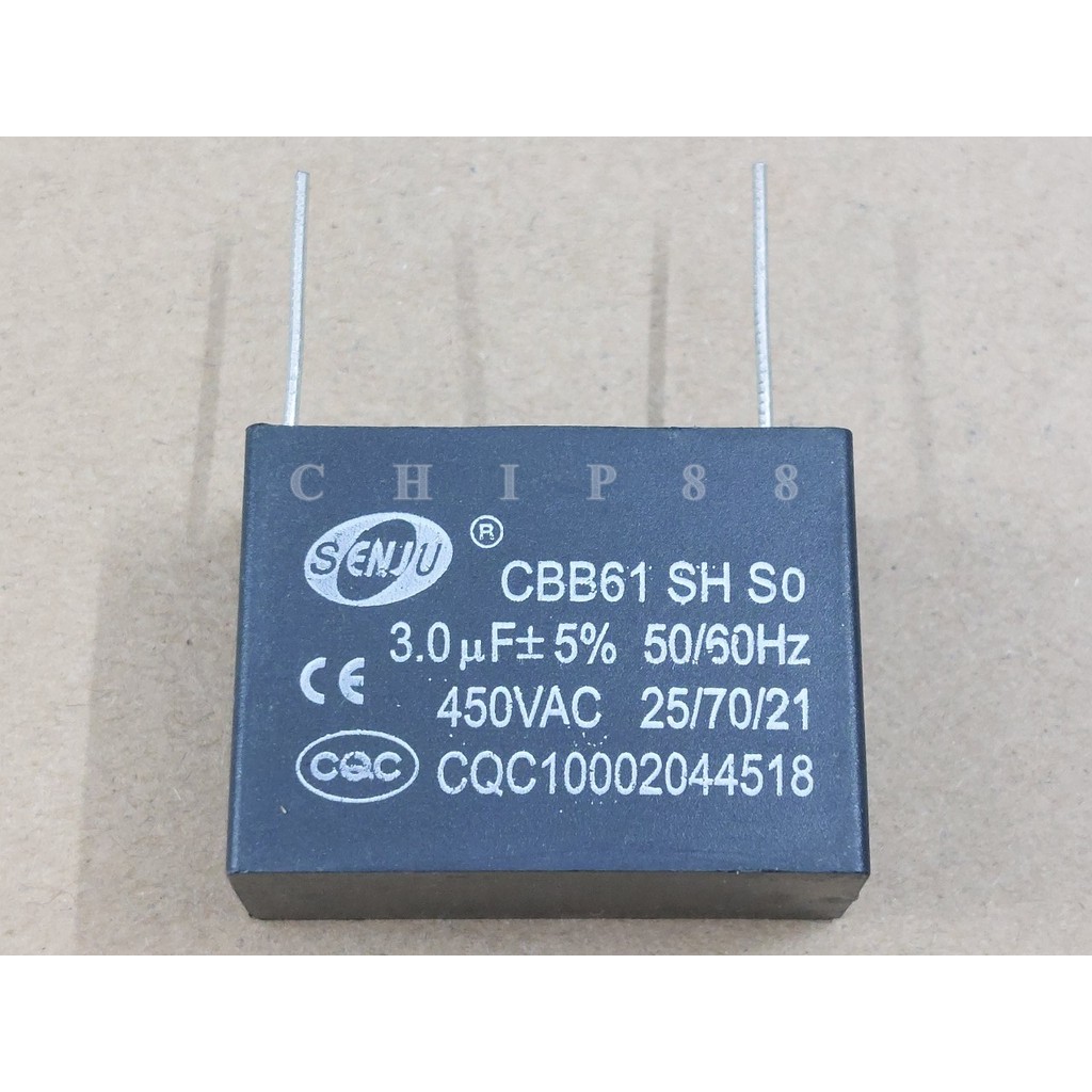 3uf Tụ Quạt  3uf 450v Chân Kim Mới Chính Hãng 100%