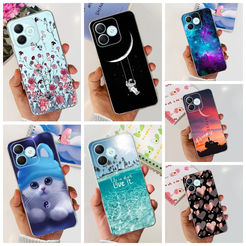 Ốp lưng Honor X60i LYN-AN00 Thẩm mỹ trong suốt Phim hoạt hình dễ thương Ốp lưng TPU mềm Honor X60i 5