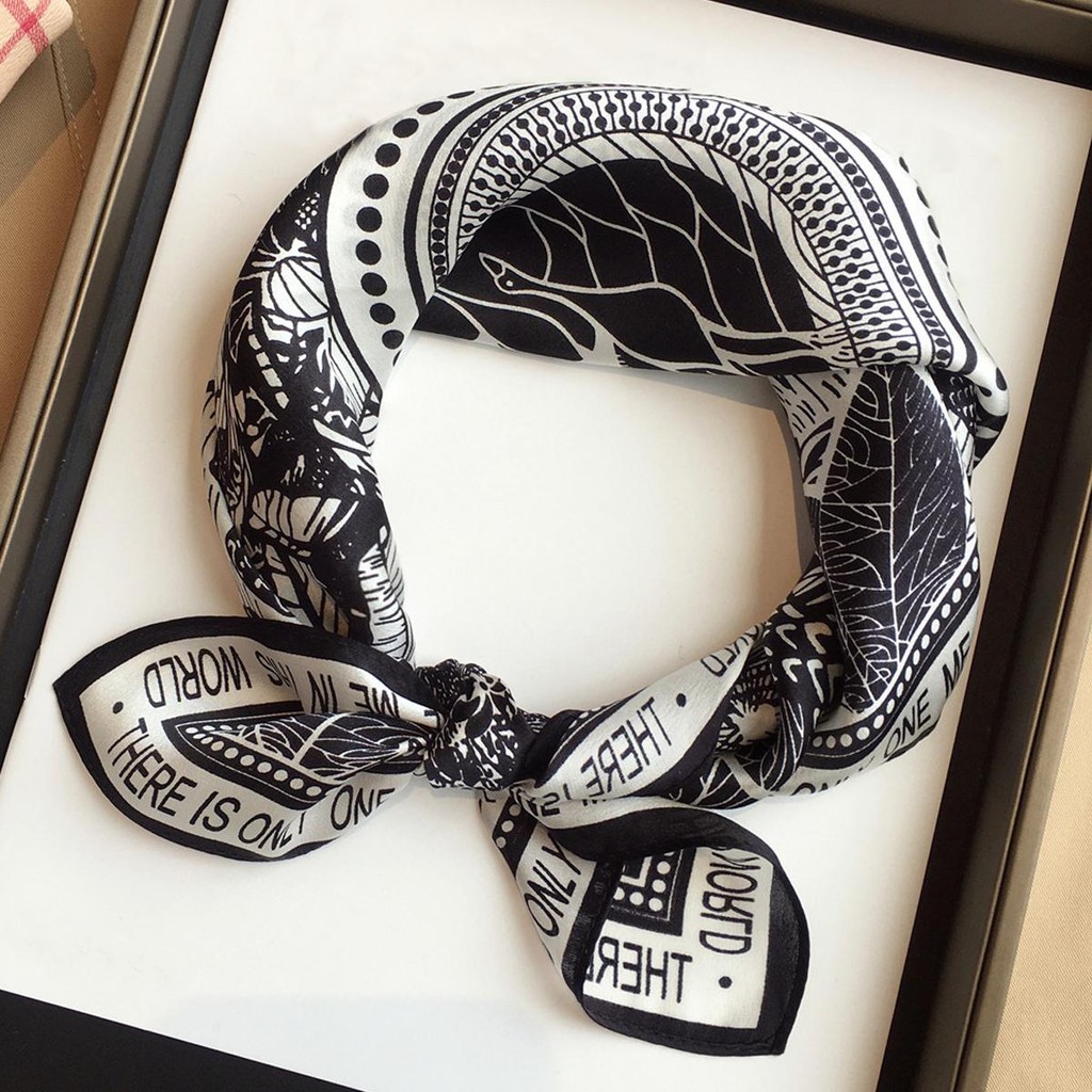 Khăn quàng cổ vuông in lụa giả cho nam 68cm / 26,7 inch / 45g Thời trang và thoáng khí dành cho nữ K