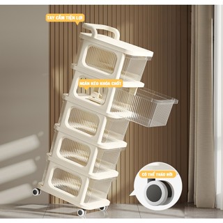 [ Hàng Mới ] Kệ 3 4 tầng đa năng có bánh Xe đẩy spa Giá để đồ bỉm sữa tiện lợi