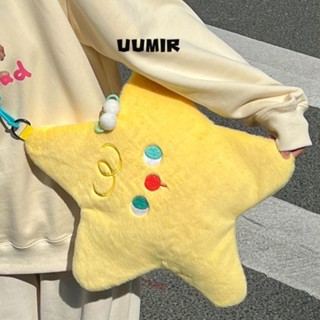 Túi hình ngôi sao dễ thương UUMIR, Túi đeo chéo sang trọng dành cho nữ hoạt hình, Túi xách lông giả hình ngôi sao màu vàng đáng yêu dành cho nữ