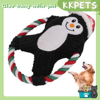 KKPETS Thú cưng Giáng sinh Squeak Đồ chơi Vải nhung Tương tác Chó sang trọng Nhai Đồ chơi Thú vị