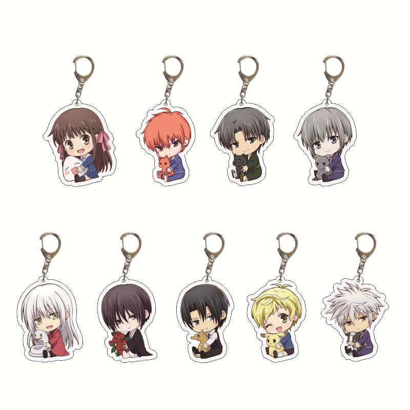 Fruits Basket Anime Perimeter Acrylic Key Carabiner Mặt dây chuyền