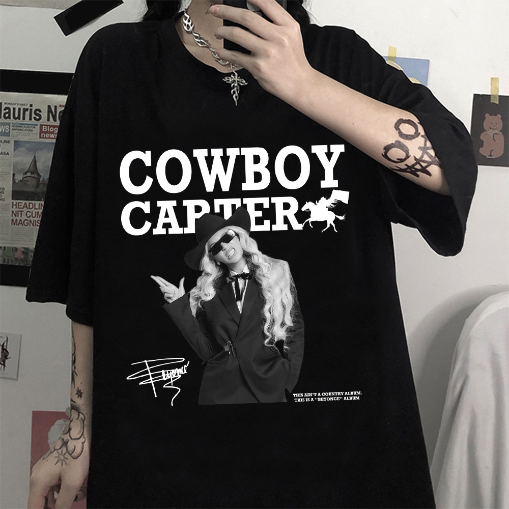 2024 bánh quế cho bạn bè Beyonce Cowboy Carter Album Áo nam nữ tay ngắn mùa hè xs-3xl