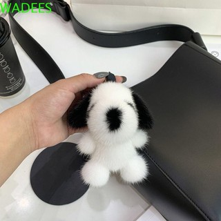 Wadees Snoopy Dog Móc khóa, Búp bê động vật mềm mại lông chồn Móc khóa tóc chồn, túi đi học Trang trí nhẫn kim loại Kawaii Pompom Mặt dây chuyền sang trọng Quà tặng cho bé gái