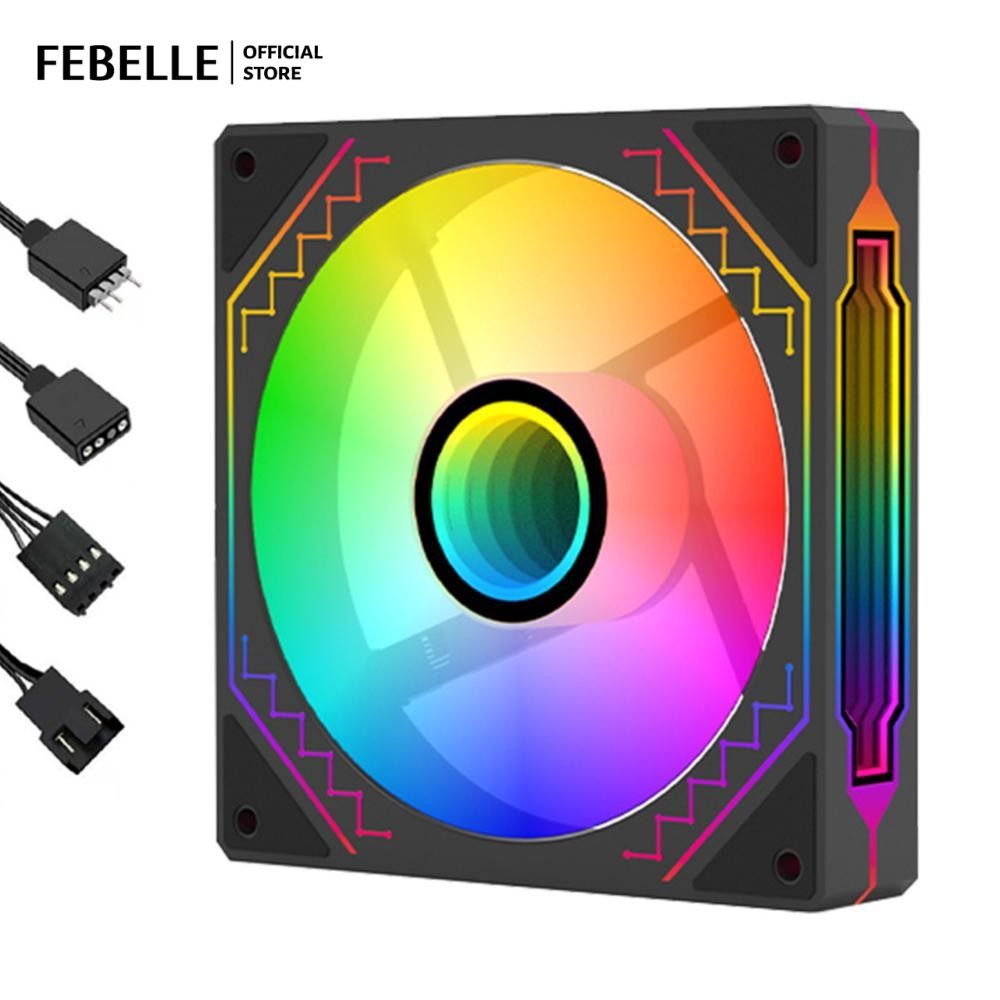 Quạt vỏ 4Pro 120mm ARGB Điều khiển nhiệt độ Điều khiển nhiệt độ 5V 3PIN Gương vô cực 3 mặt Quạt làm 