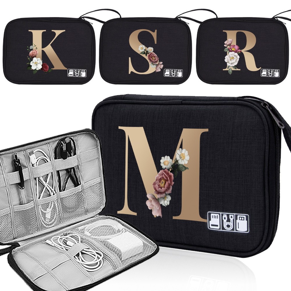 Digital bag Wire Storage Box Cable Storage Box Charger Bag Power Bank Bag Headphones Pattern Multifu