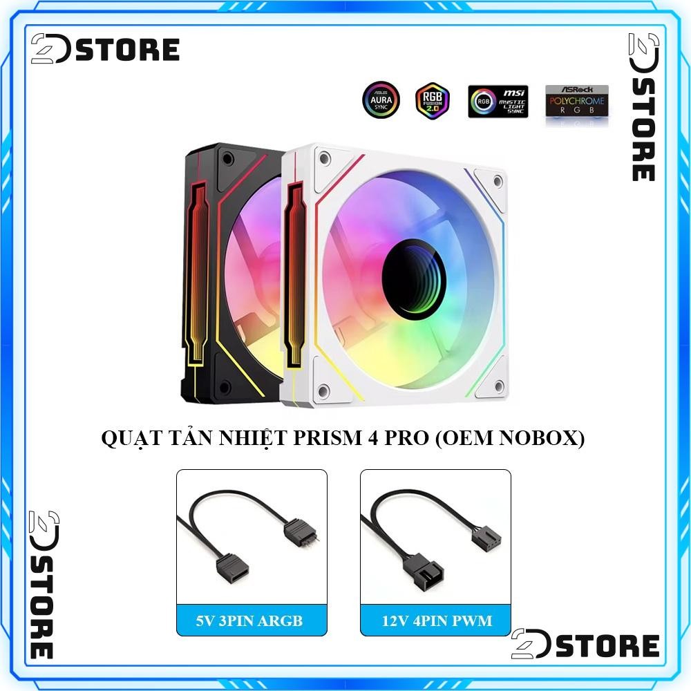 Quạt tản nhiệt PRISM 4 PRO ARGB(12CM/ LED ARGB vô cực/ 4Pin PWM)