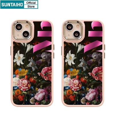 Ốp Điện Thoại Suntaiho Nghệ Thuật Vintage Tranh Sơn Dầu Hoa Silicon Mềm Cao Cấp Chống Sốc Cho iPhone 11 12 13 14 15 16 Pro Max IP 7 8 Plus Iphon X XS XR Xs max