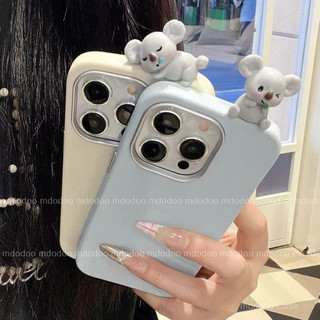  ốp lưng Creativity Cartoon For Realme 8 7 4G 8i 5 5S 5i Narzo 50 20 Pro OPPO Reno 15 F9 A7 A5S A12 A11K A9 A5 2020 Cute 3D Three-dimensional Koala Accessories Advanced Leather Texture Skin Feel Soft Large Hole Camera Protect Lens Phone Case PW 09 