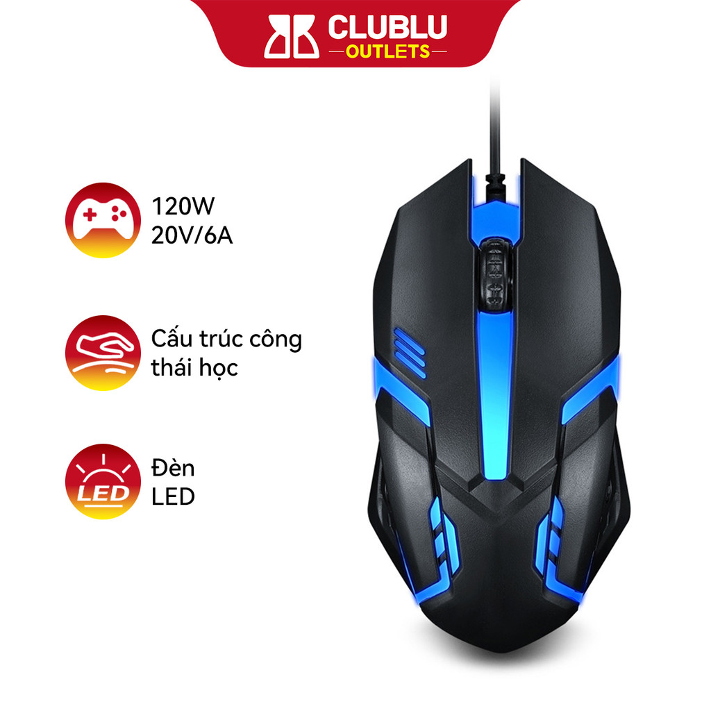 Chuột Gaming MX1 CLUBLU-OUTLETS Có Đèn LED RGB Có Dây Cho Máy Tính Laptop USB