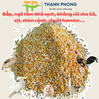 Bắp tấm, ngô tấm loại 1 không cùi sạch cho gà con, gà đá, vịt chim cu gáy, chuột hamster túi zip 1kg
