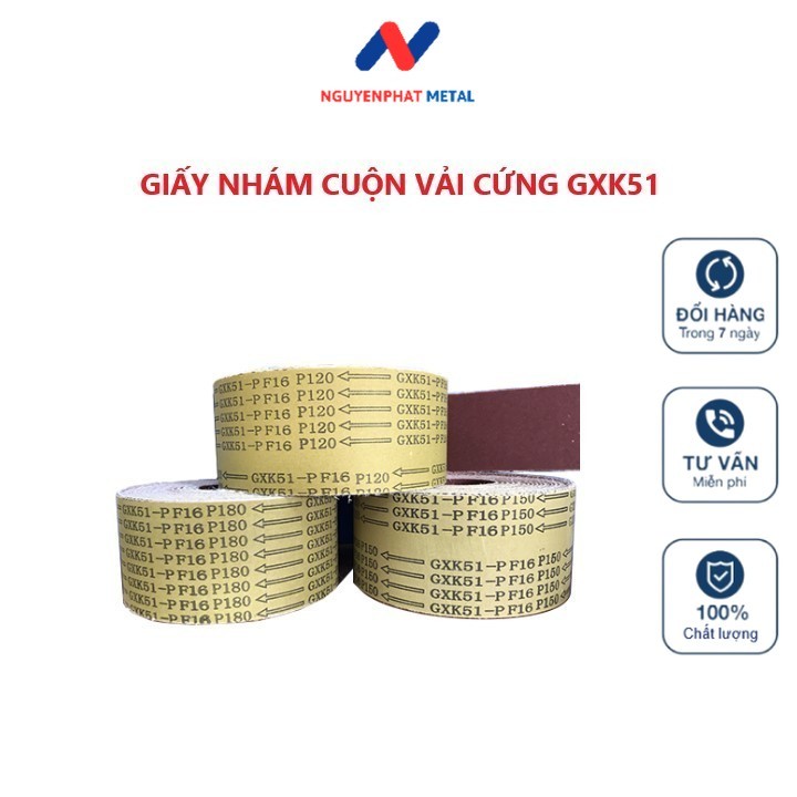 Giấy nhám vải cứng, giấy giáp vải cứng, Nhám cuộn GXK51 chà gỗ, số hạt từ P36 đến P240