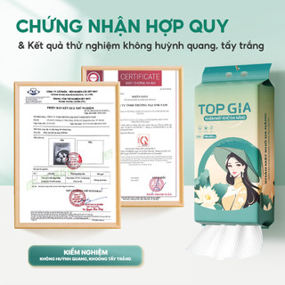  Khăn mặt khô Top Gia treo tường Sắc Việt – Bịch 200 tờ mềm mịn an toàn cho da  Gia Dụng Xuka  
