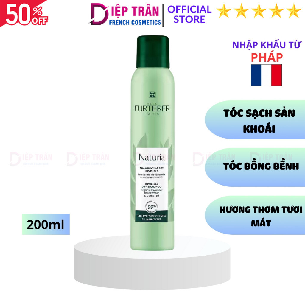 Dầu Gội Khô Rene Furterer Naturia Invisible 200ml, nội địa Pháp - SKU81