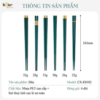 Đũa ăn cao cấp kháng khuẩn Bear E0102