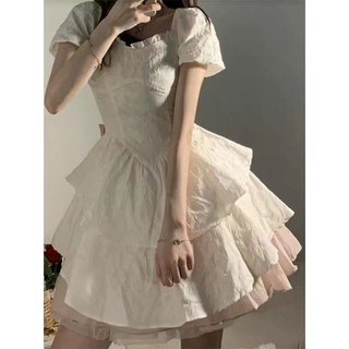 Váy Liền Thắt Eo Phồng Kiểu Mới Công Chúa Bỏ Chạy Nơ, Váy Tay Phồng Ngọt Ngào Và Ngọt Ngào