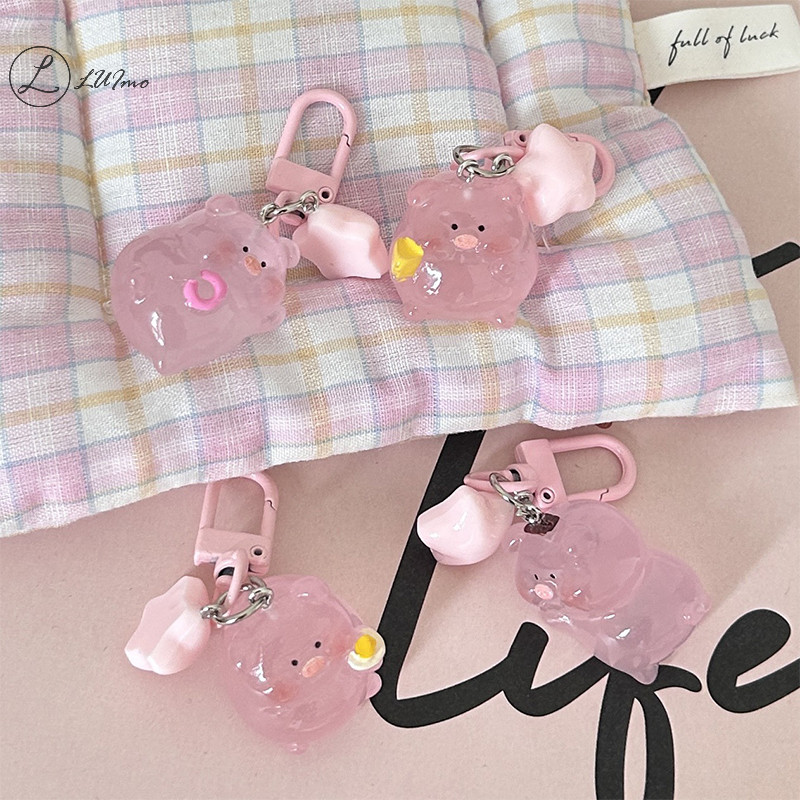 Luimo Chú Heo Hồng Đáng Yêu Dạ Quang Móc Khóa Nhựa Móc Khóa Mặt Dây Chuyền Túi Điện Thoại Đồ Trang Trí Trang Trí Hàng Ngày Quà Tặng * Bán Chạy