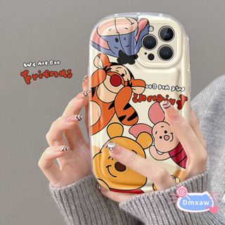 Ốp điện thoại gia đình Winnie The Pooh cho iPhone 15 Pro Max 14 Plus 13 12 Mini 11 Pro Max X XR XS Max 8 7 6 6s Plus SE 2020 Vỏ chống sốc Vỏ bảo vệ lợn hồng