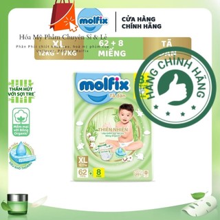 Tã/bỉm dán Molfix Thiên nhiên Super Jumbo XL (12kg - 17kg) - Gói 62+8 miếng