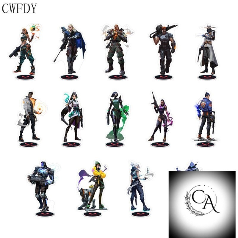 Mô hình Standee Hot Game Figure Valorant Sage Killjoy Jett Sova Cypher Salvia Acrylic decor góc học 