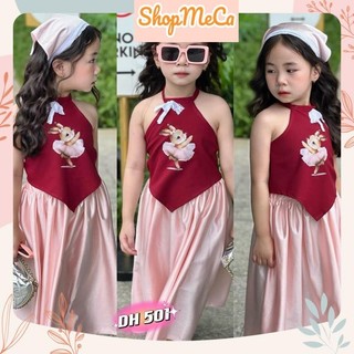 Set áo yếm thỏ ngọc # DH501 chân váy kèm khăn trùm đầu # cho bé gái