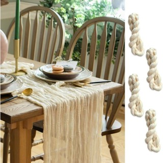 Nhăn Bàn Chạy Gạc Bàn Chạy Vải Để Trang Trí Đám Cưới Mộc Mạc Bàn Chạy Boho Trang Trí Bàn Cưới Bàn Dài Chạy