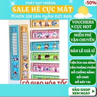 Thước nhựa răng cưa FREESHIP, Thước kẻ học sinh 20cm in hình hoạt hình , Phát Huy Hoàng