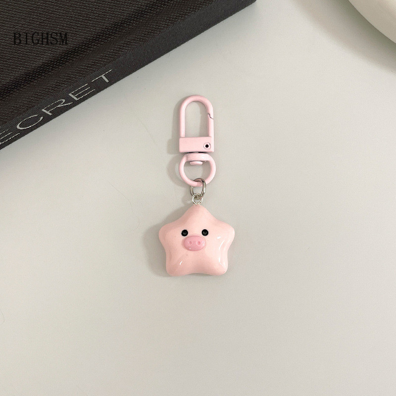 Bighsm Chú Heo Dễ Thương Mũi Ngôi Sao Nhựa Kawaii Hoạt Hình Móc Khóa Trường Học Mặt Dây Chuyền Cặp Đôi Bạn Bè Cùng Lớp Quà Tặng Phụ Kiện Martijn
