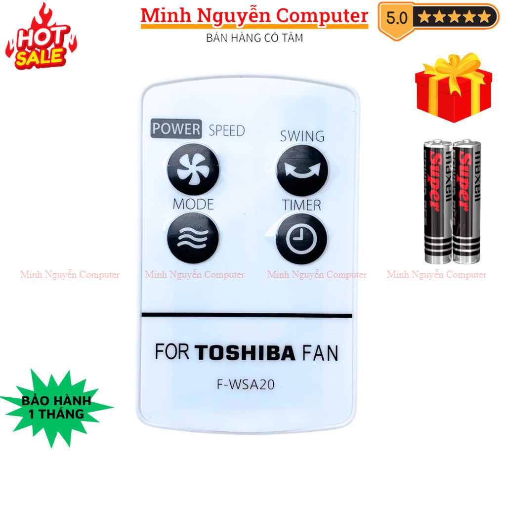 Remote điều khiển quạt TOSHIBA Mã 01, điều khiển quạt TOSHIBA Fan - Tặng pin - Minh Nguyễn Computer