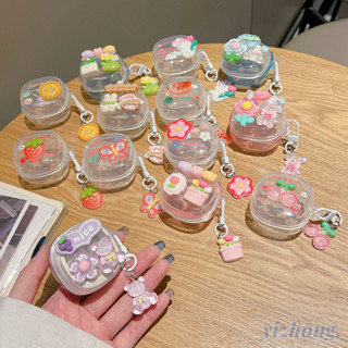 Hộp đựng tai nghe Baseus WM01 / WM02 / WM02 + / W04 Fresh 3D Flower Strawberry Cherry Smile Trang trí với mặt dây chuyền chống thất lạc Vỏ tai nghe không dây TPU mềm Vỏ bảo vệ tai nghe