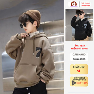 Áo hoodie nỉ bé trai, áo khoác nỉ bé trai mẫu số 7, áo thu đông bé trai size 18-52kg chất nỉ bông dày dặn, áo bé trai