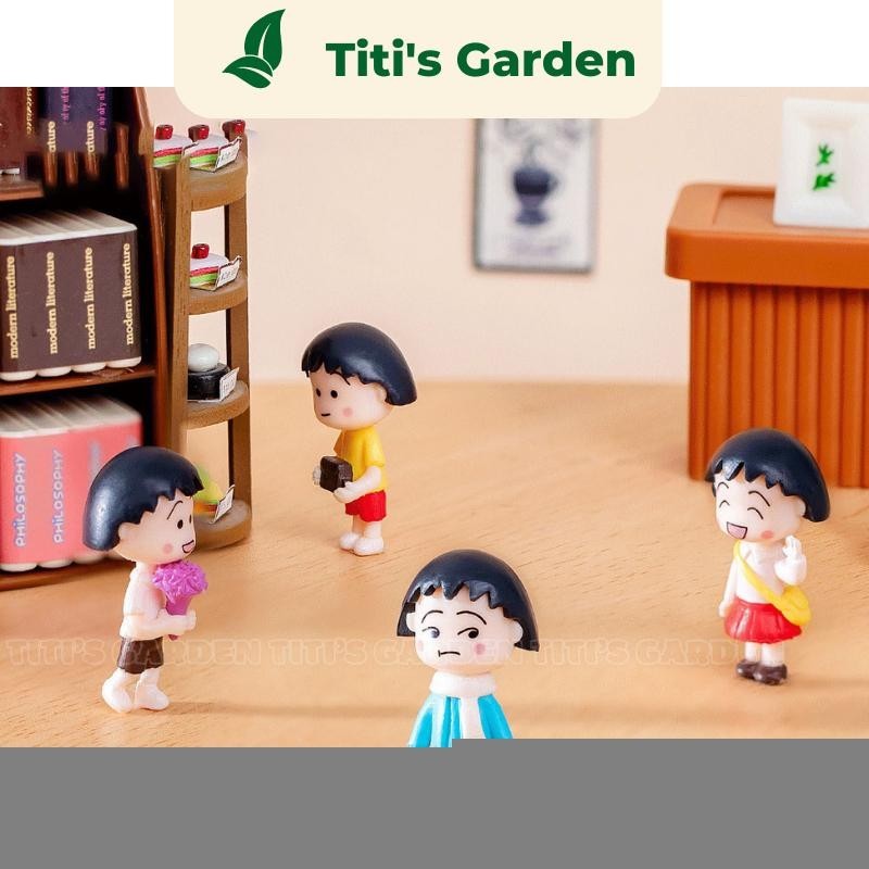 Mô hình Maruko hoạt hình trang trí tiểu cảnh, sen đá, cây để bàn, terrarium, DIY