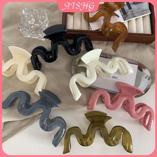 Aishg 13CM Kẹp Tóc Nữ Tính Khí Lớn Kẹp Tóc Màu Thạch Acrylic Sóng Kẹp Tóc Nữ Lưng Đầu Buộc Tóc Bắt Tóc Thời Trang Phụ Kiện Tóc