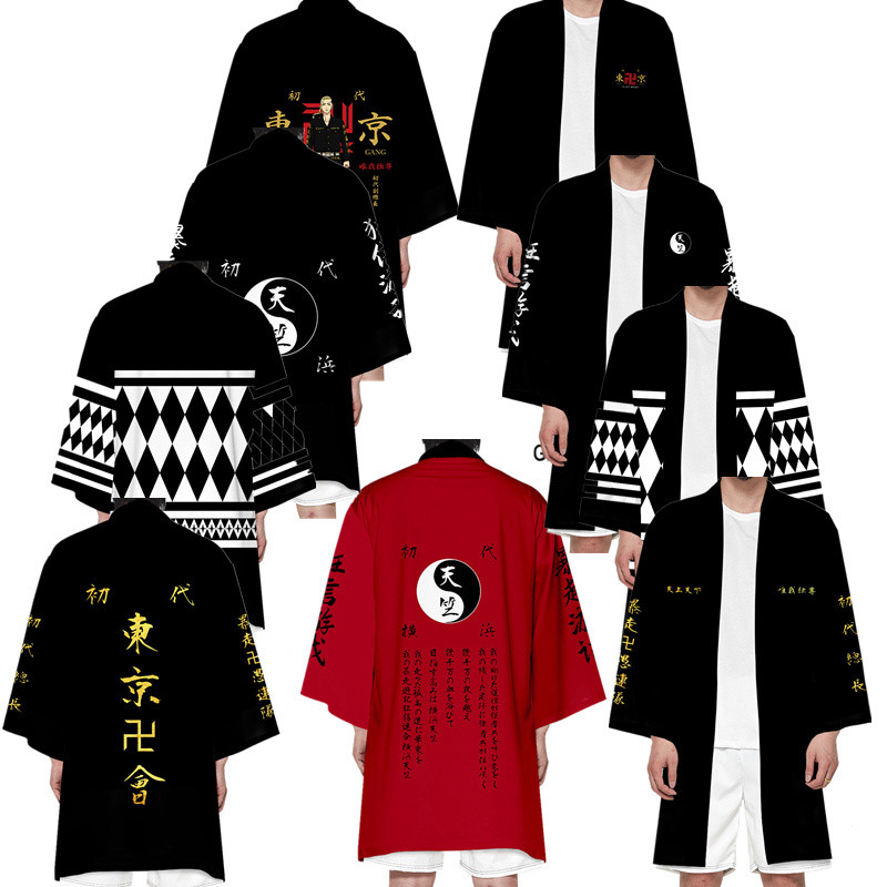 Anime Tokyo Revengers Cosplay Áo Đen Đỏ Tenjiku Đồng Phục Kurokawa Izana Hanagaki Takemichi Áo Kimon