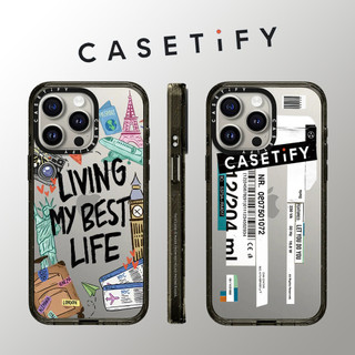 Casetify Travel Life Vé Nhãn Trong Suốt Vỏ Điện Thoại Acrylic Chống Sốc Cho iPhone 15 Pro Max 14 Plus 13 ProMax 12 12Pro Vỏ Bảo Vệ Cứng Điện Thoại Chống Sốc