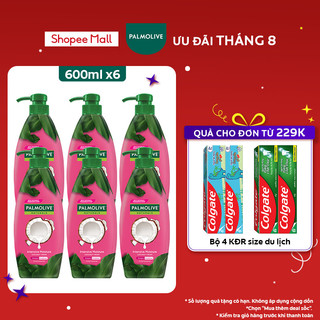 Bộ 6 Dầu gội Palmolive kèm xả 2-trong-1 chiết xuất thiên nhiên 600ML x6