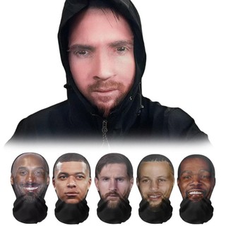 Lưới liền mạch đàn hồi Full Face Mask Mô phỏng Ronaldo Kanye Balaclava Mũ Messi Hat J2U8