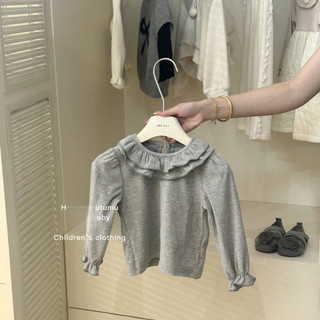 Bé Gái Đáy Áo Sơ Mi Phong Cách Mới Thời Trang Cho Bé Cổ Đôi Bên Trong Top Trẻ Em Áo Thun Dài Tay FZTP