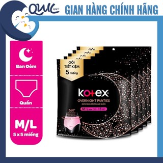 Combo 5 Băng Vệ Sinh Kotex Ban Đêm Dạng Quần cỡ M/L 5 miếng/ 2 miếng