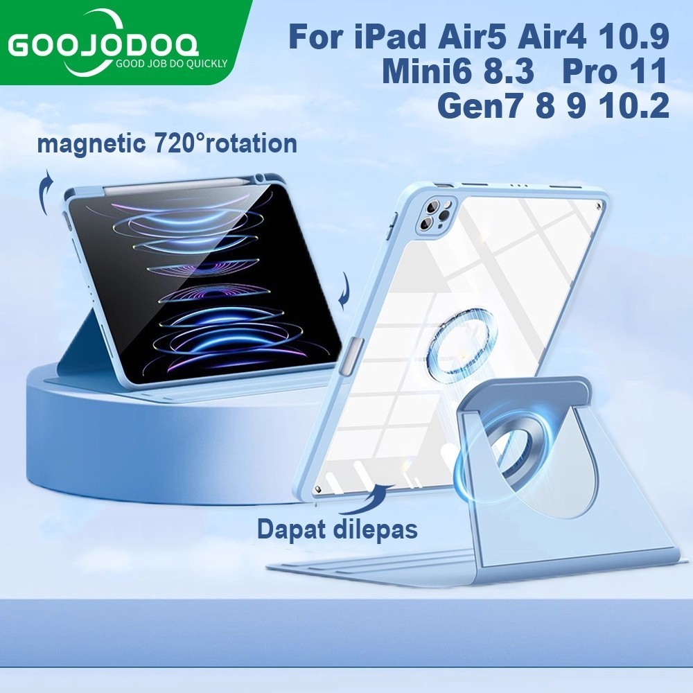 Bao da GOOJODOQ Vỏ Cho iPad Air 5/4 10.9 từ tính xoay 720° iPad dành cho Mini 6 Pro11 Gen7/8/9 10.2