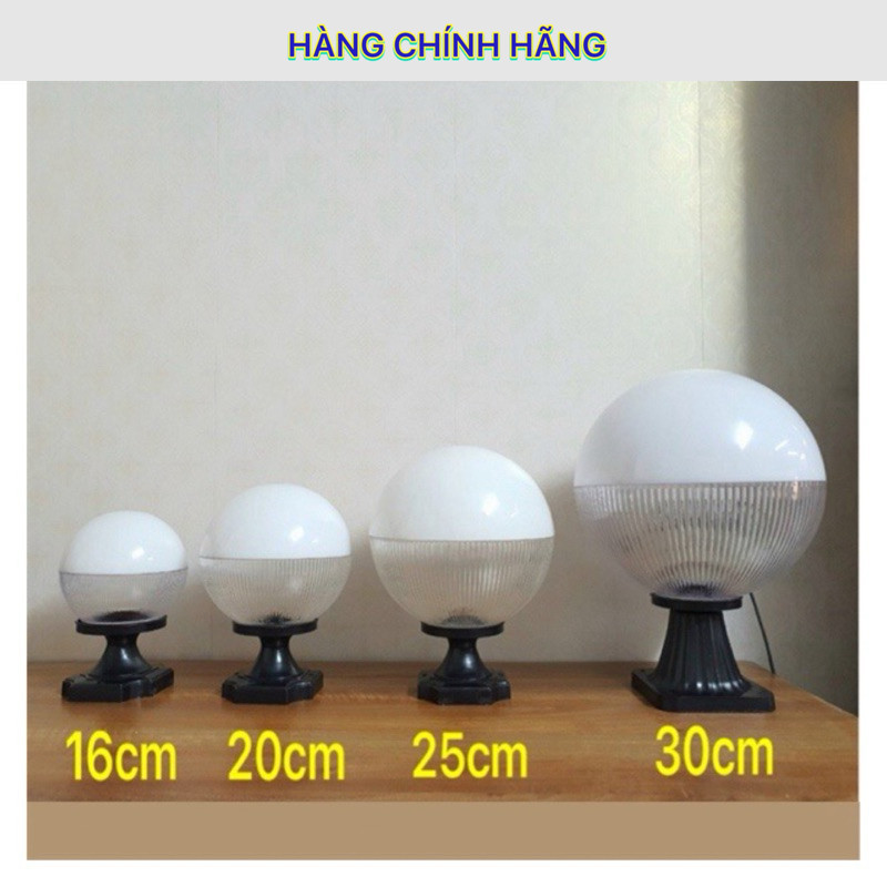 Đèn trụ cột cổng tròn bằng nhựa, sử dụng đui đèn E27 - HÀNG VIP