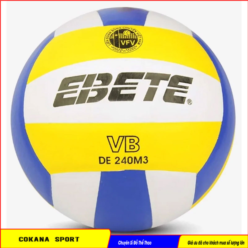 Bóng chuyền Động Lực Ebete DE 240M3 da PU- Quả banh bóng chuyền tốt DE240m3 Lựa chọn hoàn hảo cho mọ
