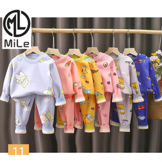 [Ml] 80-140cm Quần Áo Ấm Áp Trẻ Em Bé Gái Bé Trai Lót Lông Cừu Dày Quần Áo Mùa Thu Quần Dài Quần Áo Ấm Áp Cho Bé Phù Hợp Với Bộ Đồ Ngủ Quần Áo Gia Đình