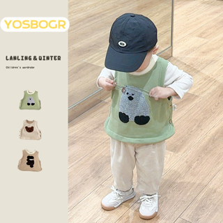  YOSBOGR áo gile cho bé áo len bé trai áo phao gile cho bé gile len cho bé chất lượng thời trang thoải mái 2024 NEW STYLE KMJ2491CB9 38Z240921 