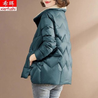 áo khoác phao nữ dáng ngắn croptop 2023 dáng dài hàn quốc tay dài bigsize cổ lông cho bé gái Áo bông cổ đứng áo khoác mỏng mùa đông phong cách Tây sang trọng nhẹ nhàng mẫu mới dáng Nhỏ Mẫu ngắn cho nữ giữ ấm