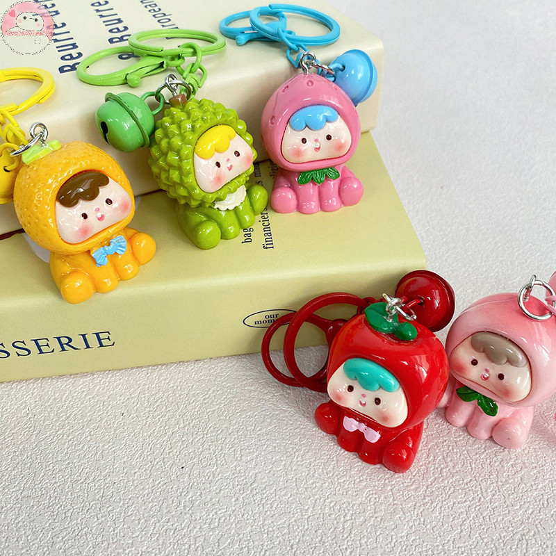 ☄️starryshop☄️Bwhte Sáng Tạo Kawaii Nhựa Ba Chiều Búp Bê Móc Khóa Ba Chiều Ba Lô Mặt Dây Chuyền Phụ 