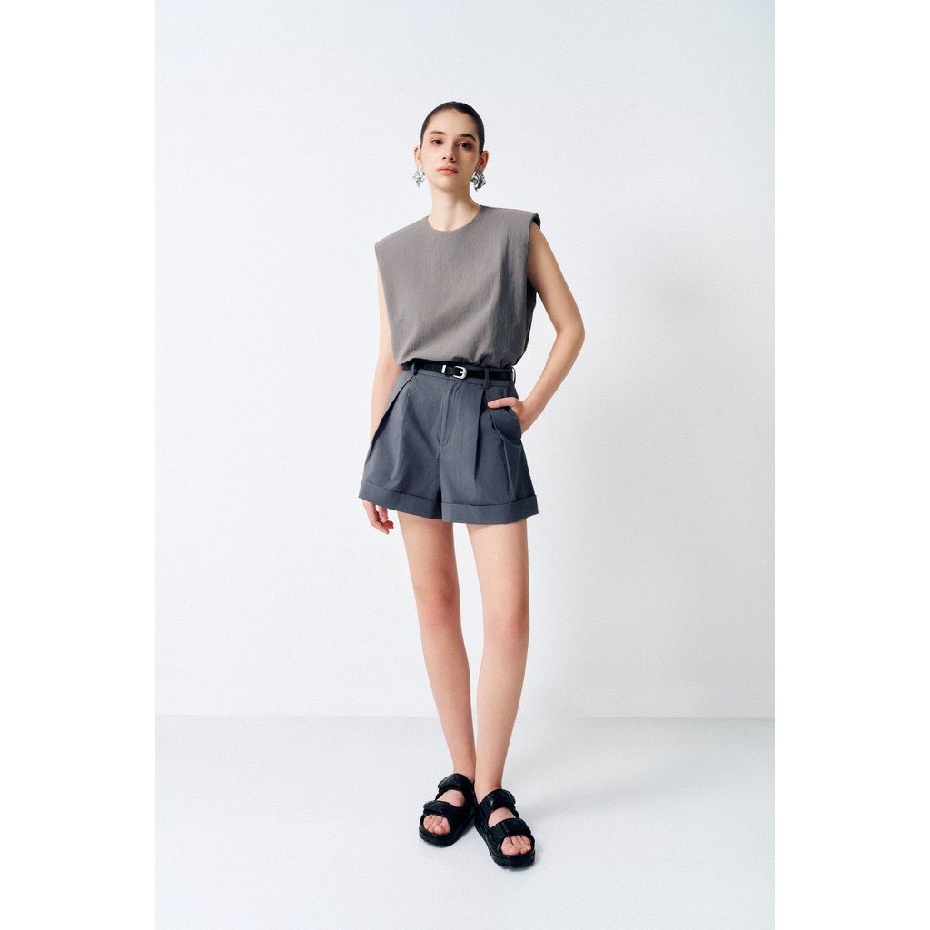 Quần Short Ngắn Nữ Kiểu Cách DX DEXUS Màu Xám Trendy HILO SHORT_DXQ70278